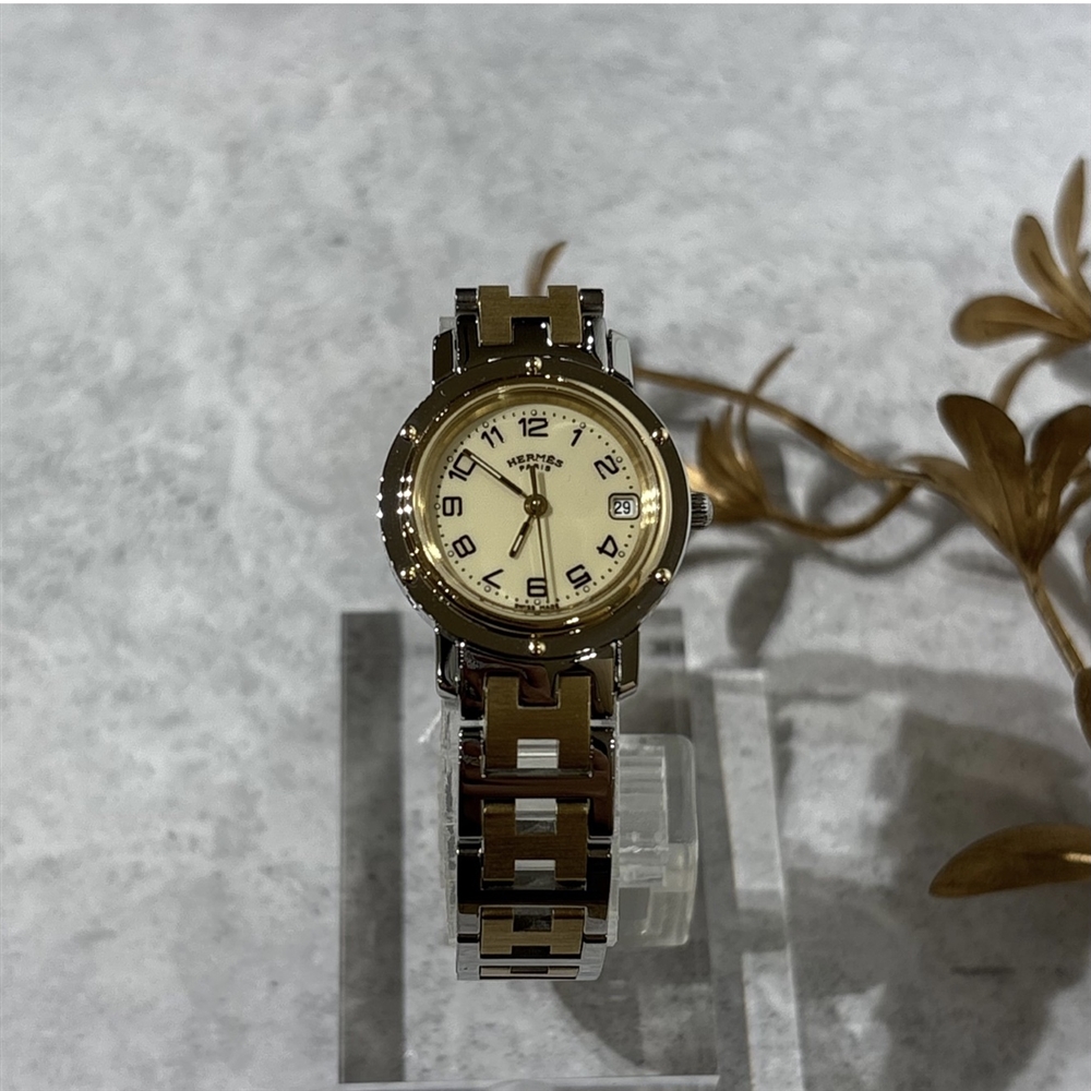 【VINTAGE HERMES】クリッパー　クリーム文字盤コンビのご紹介〈junks ルクア大阪・梅田〉