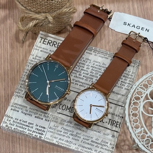 【普段使い／ペアならお得】レザーの軽やかさとブラウンの万能さ！オフの日用にはコレ＊SKAGEN