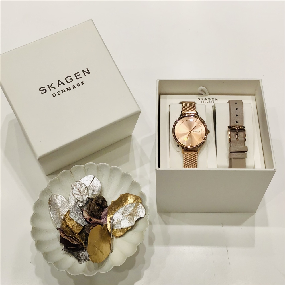 【エキスポ店】TiCTAC別注  「SKAGEN」ANITA LILLE  付け替えベルトセット