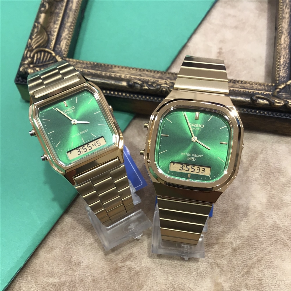 【アミュ鹿児島店】ゴールド×グリーンのカラーリングが魅力のCASIO新作