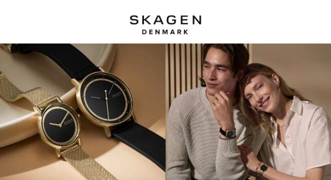 【SKAGEN】ブラック×ゴールドで格好良いペア